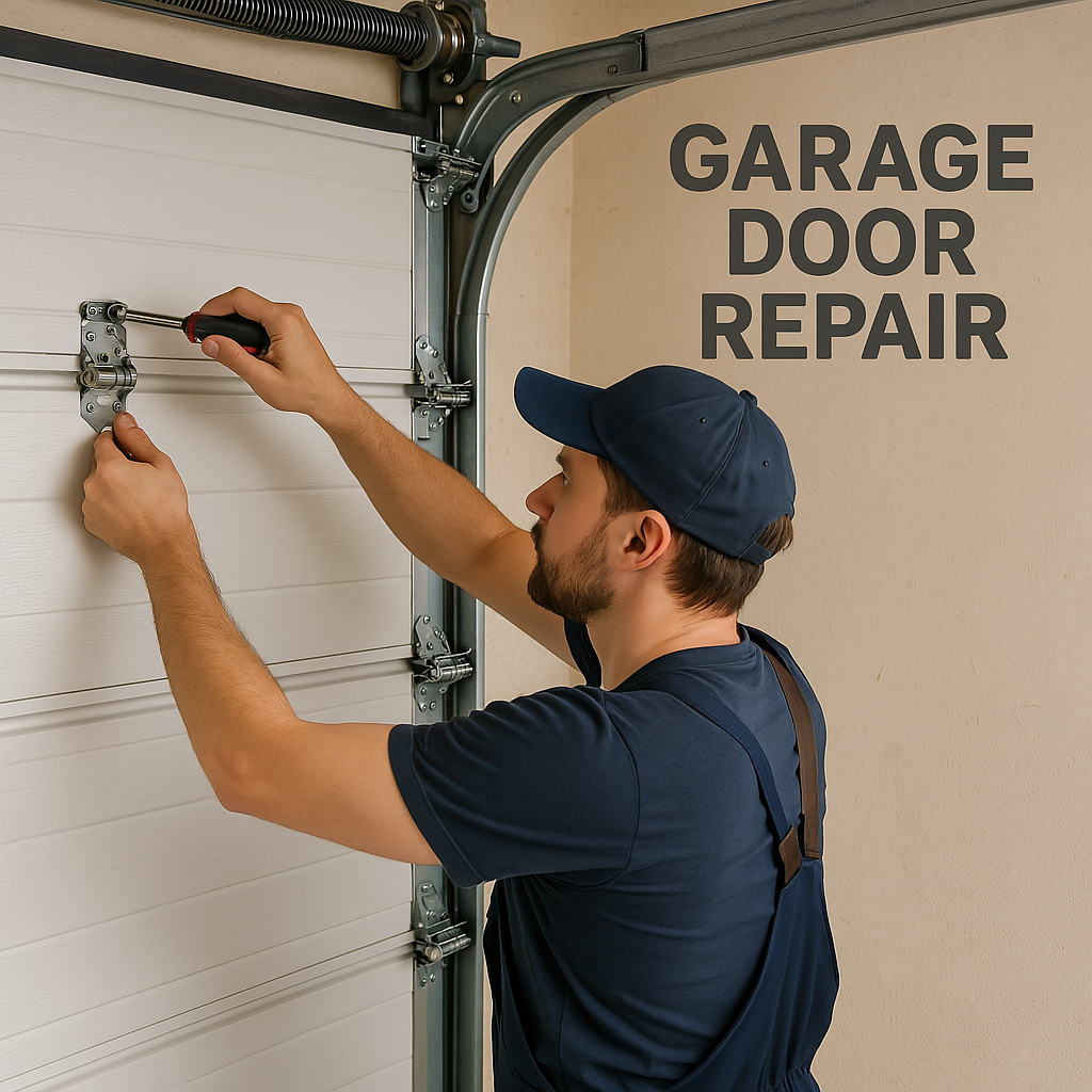 A man repairing a door